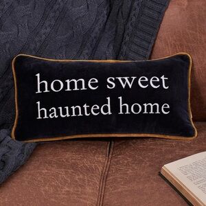 🎃NWT PRIMITIVES BY KATHY “Home Sweet Haunted Home” Throw Pillow Velvet Cotton